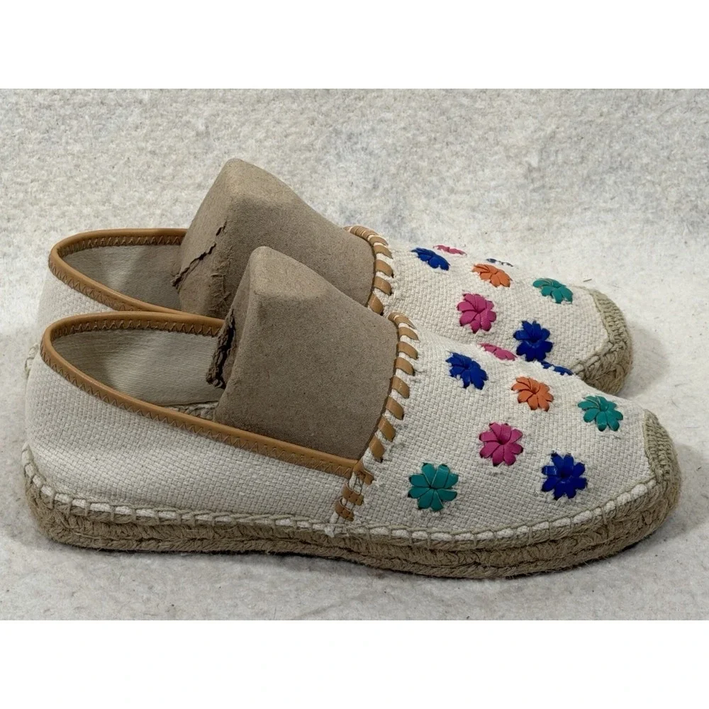 Jack Rogers Womens Size 9 Floral Canvas Platform Espadrilles Boho Coastal